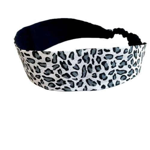 Bandeau cheveux femme léopard gris et blanc