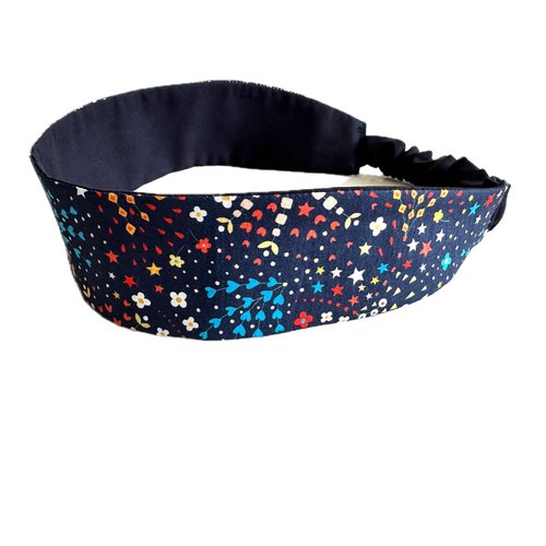 Bandeau cheveux femme étoiles et fleurs multicolores