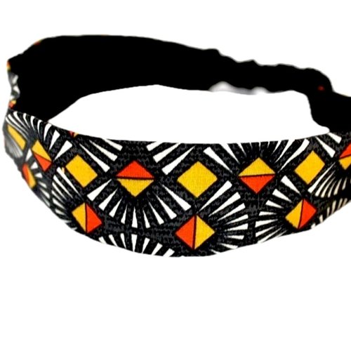 Bandeau cheveux femme wax rouge et jaune