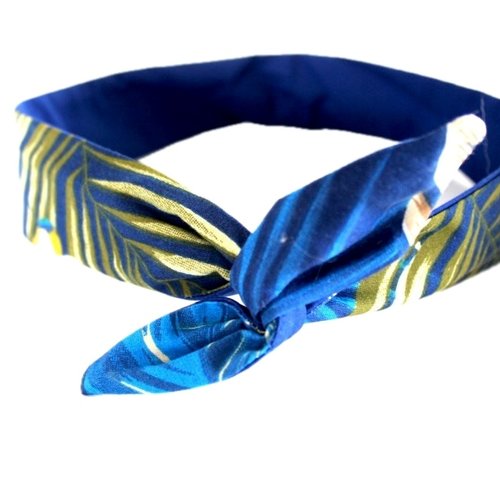Bandeau rigide femme tropical bleu et vert