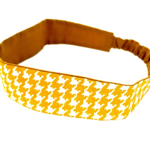 Bandeau cheveux fille moutarde et blanc