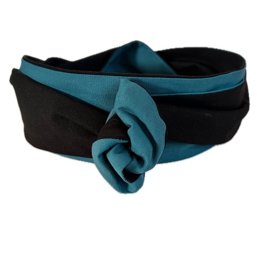 Bandeau rigide long émeraude et noir