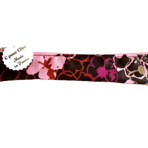 Etui brosse à dents marron et rose