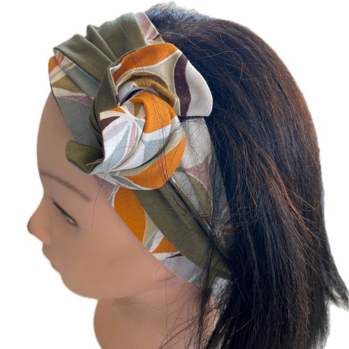 Bandeau cheveux rigide femme multicolore et kaki