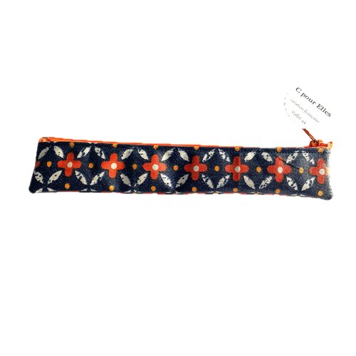 Trousse brosse à dents orange et bleu