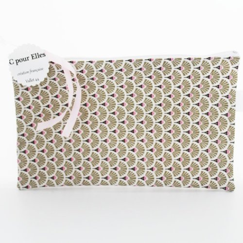 Pochette / trousse toile enduite dorée