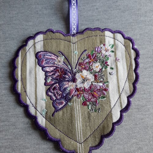Pochette à lavande  en toile à matelas thème papillon