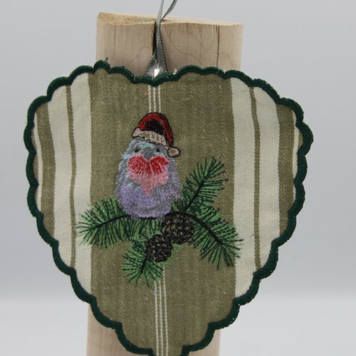 Pochette à lavande  en toile à matelas thème oiseau en hiver