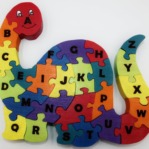 Dinosaure puzzle hêtre alphabet