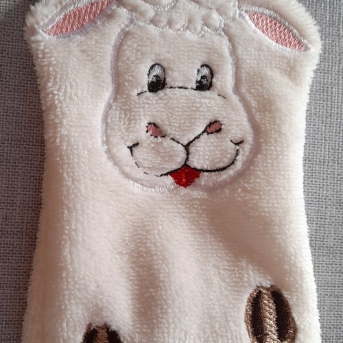 Gant de toilette enfant brodé mouton