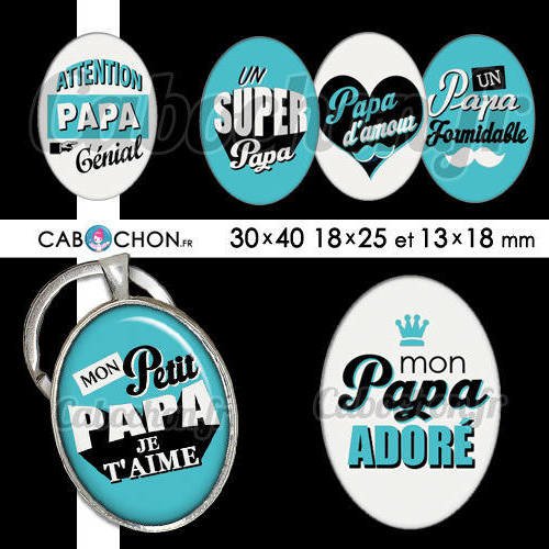 Papa retro lll ☆ 45 images digitales ovales 30x40 18x25 et 13x18 mm super formidable genial vintage page cabochon 