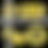 Chat noir jaune ☆ 45 images digitales rondes 30 25 et 20 mm silhouette ombre soleil pois rayures cat badge bijoux cabochon 