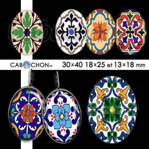 Azulejos lv ☆ 45 images digitales numériques ovales 30x40 18x25 et 13x18 mm azulejo portugal ceramique page cabochon cabochons bijoux 