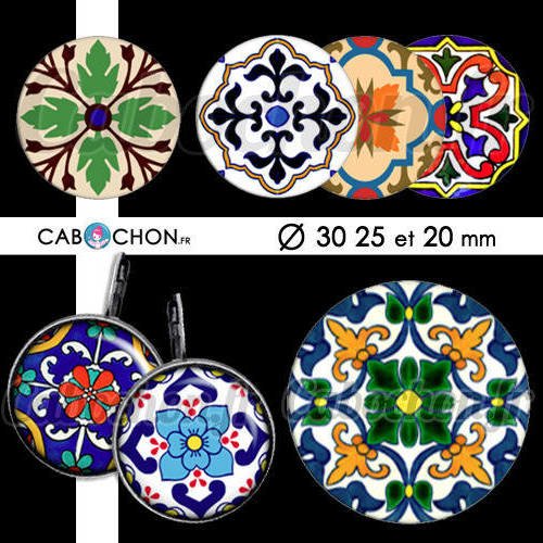 Azulejos lv ☆ 45 images digitales rondes 30 25 et 20 mm azulejo portugal ceramique page cabochon cabochons bijoux badges 