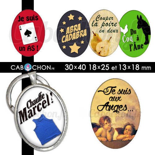 Express yourself ll ☆ 45 images digitales ovales 30x40 18x25 et 13x18 mm mot citation expression ange ane as page cabochons 