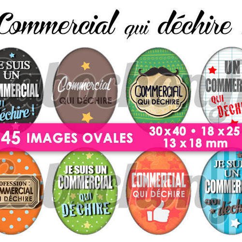 Commercial qui déchire ! ☆ 45 images digitales numériques ovales 30x40 18x25 et 13x18 mm page d'images pour cabochons decapsuleurs 
