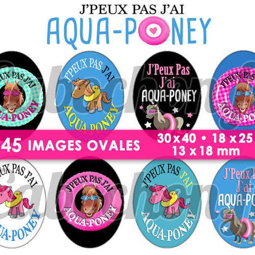 J'peux pas j'ai aqua poney ☆ 45 images digitales licorne aquaponey piscine ovales 30x40 18x25 et 13x18 mm page 