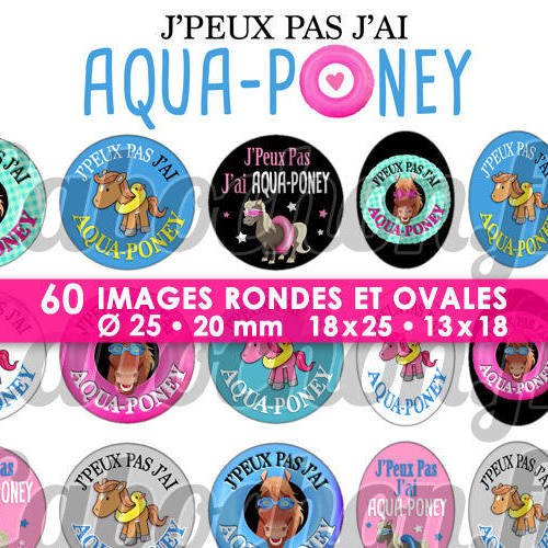 J'peux pas j'ai aqua poney ☆ 60 images digitales licorne aquaponey piscine rondes 25 et 20 mm et ovales 18x25 et 13x18 mm page 