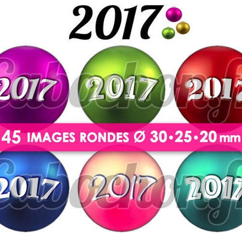 2017 ☆ 45 images digitales numériques rondes 30 25 et 20 mm page de collage digital pour cabochons badges miroirs bijoux 