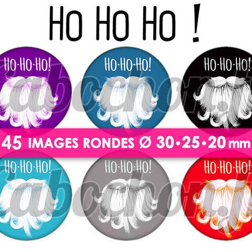 Ho ho ho ! ☆ 45 images digitales numériques rondes 30 25 et 20 mm page de collage digital pour cabochons 