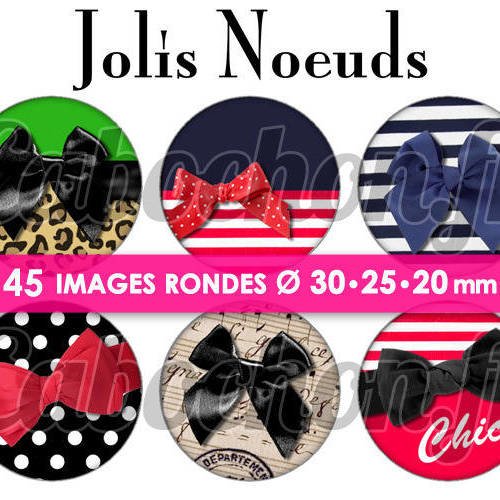 Jolis noeuds ☆ 45 images digitales numériques rondes 30 25 et 20 mm page de collage digital pour cabochons 