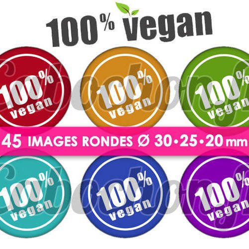 100% vegan ll ☆ 45 images digitales numériques rondes 30 25 et 20 mm page de collage digital pour cabochons 