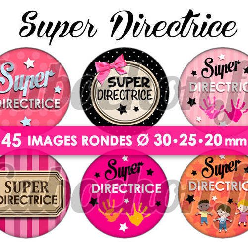 Super directrice ☆ 45 images digitales numériques rondes 30 25 et 20 mm page de collage digital pour cabochon 