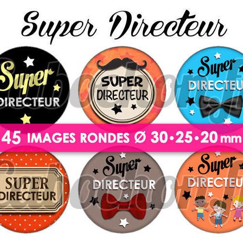 Super directeur ☆ 45 images digitales numériques rondes 30 25 et 20 mm page de collage digital pour cabochon 