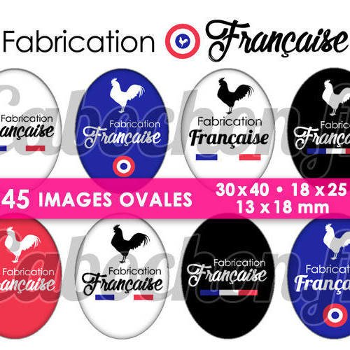 Fabrication française ☆ 45 images digitales numériques ovales 30x40 18x25 et 13x18 mm page digitale pour cabochons 
