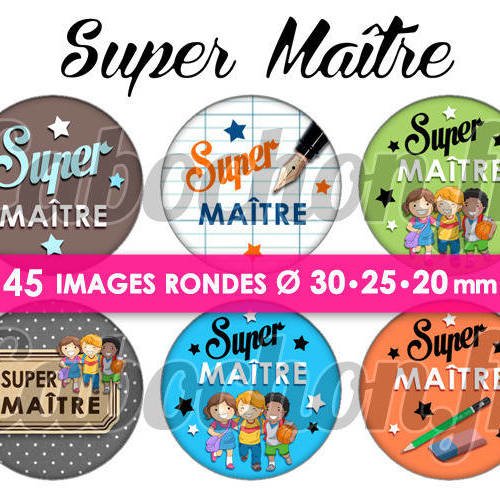 Super maître ☆ 45 images digitales numériques rondes 30 25 et 20 mm page de collage digital pour cabochons 