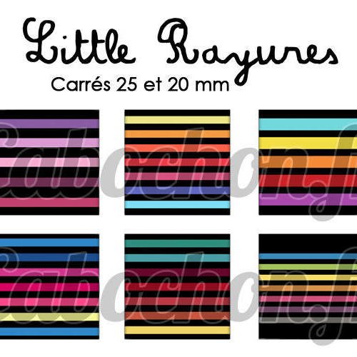 ° little rayures ° - page digitale pour cabochons - 30 images numériques à imprimer 