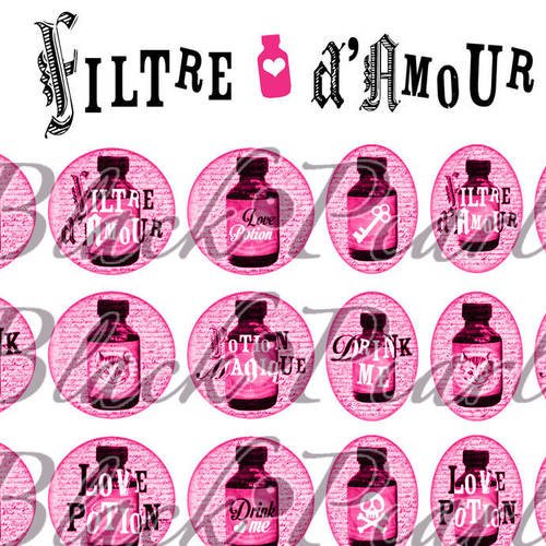 ° filtre d'amour - drink me - pink ° - planche numérique digitale à imprimer - 60 images 