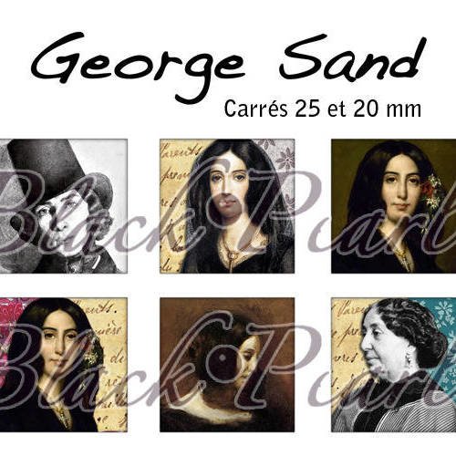 ° george sand ° - page digitale pour cabochons à imprimer - 30 images 
