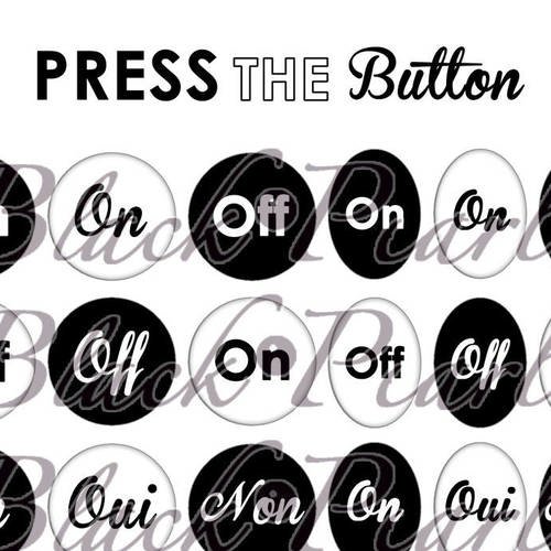 ° press the button ° - page de collage digital cabochons - 60 images à imprimer 