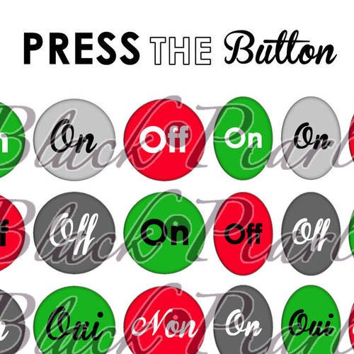 ° press the button ll ° - page de collage digital cabochons - 60 images à imprimer 