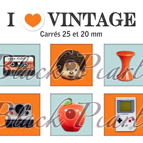 ° i ♥ vintage °- page de collage cabochon - 30 images 