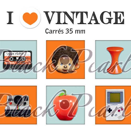° i ♥ vintage °- page de collage cabochon - 15 images 