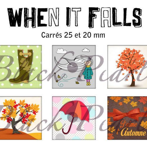 ° when it falls - l'automne °- page de collage cabochons - 30 images 