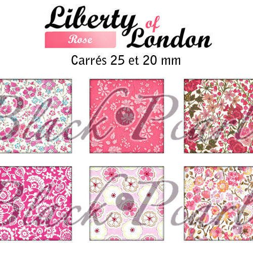 ° liberty of london rose °- page de collage cabochons - 30 images 