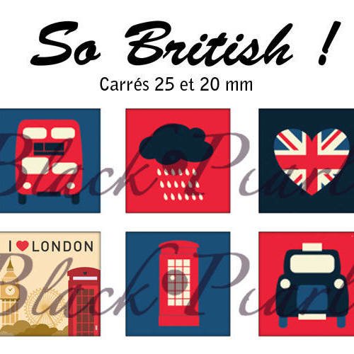 ° so british ! ° - page de collage cabochons - 30 images à imprimer 