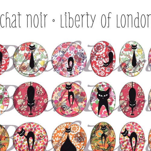 ° chat noir • liberty of london ° - planche digitale à imprimer - 60 images 