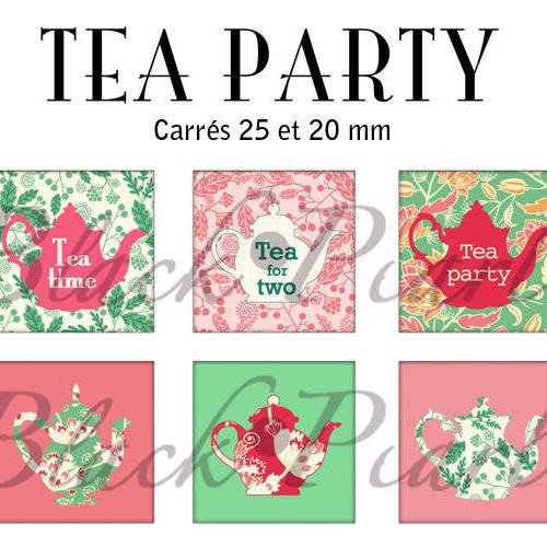 ° tea party ° - page de collage cabochons - 30 images 