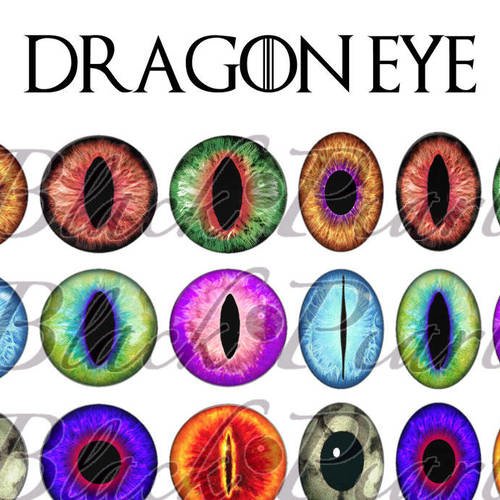 Dragon eye ☆ 60 images digitales numériques rondes 25 et 20 mm ovales 18x25 et 13x18 oeil yeux chat cabochon monstre bijoux 