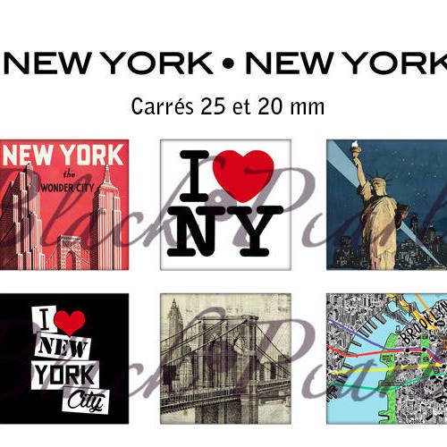 °new york • new york° - page de collage cabochons - 30 images 