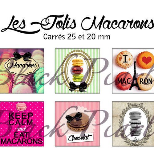 °les jolis macarons° - page de collage cabochons - 30 images 