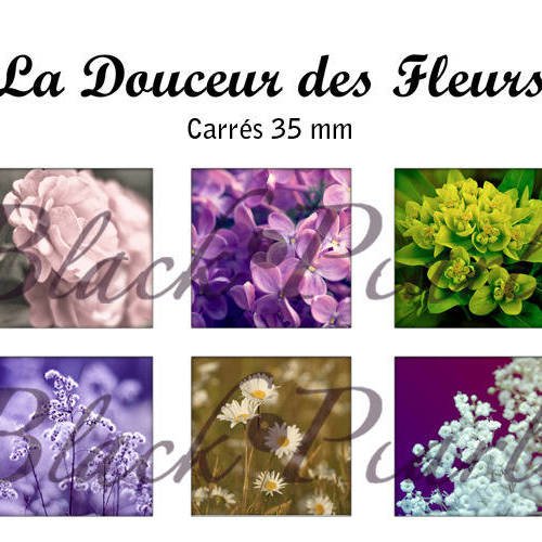 °la douceur des fleurs° - page de collage cabochons - 15 images 