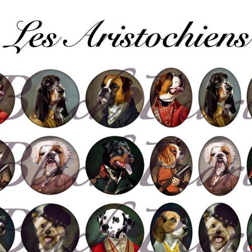 °les aristochiens° - page de collage digital cabochons - 60 images ° 