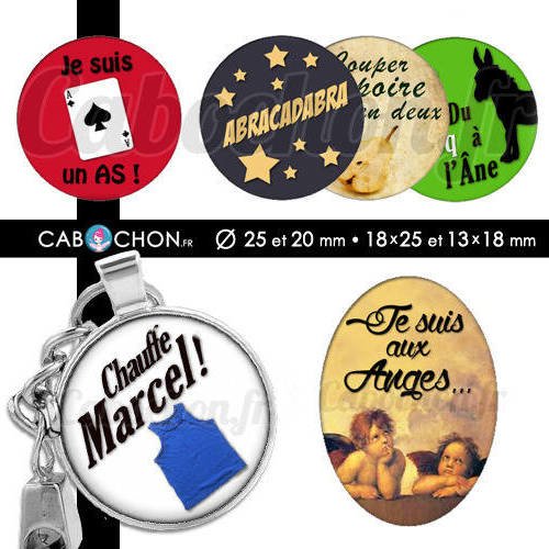 Express yourself ll ☆ 60 images digitales rondes 25 et 20 mm ovales 18x25 et 13x18 mm mot citation expression ange ane as page cabochons 