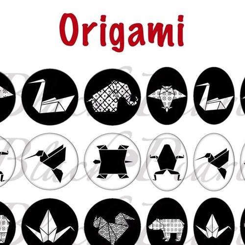 °origami° - page de collage digital cabochons - 60 images 