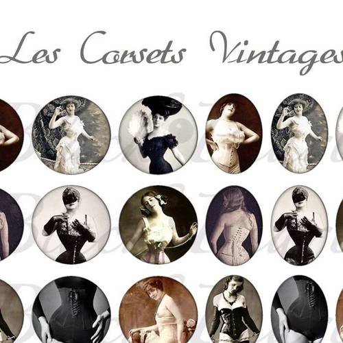 °les corsets vintages° - page digitale pour cabochons - 60 images°°°